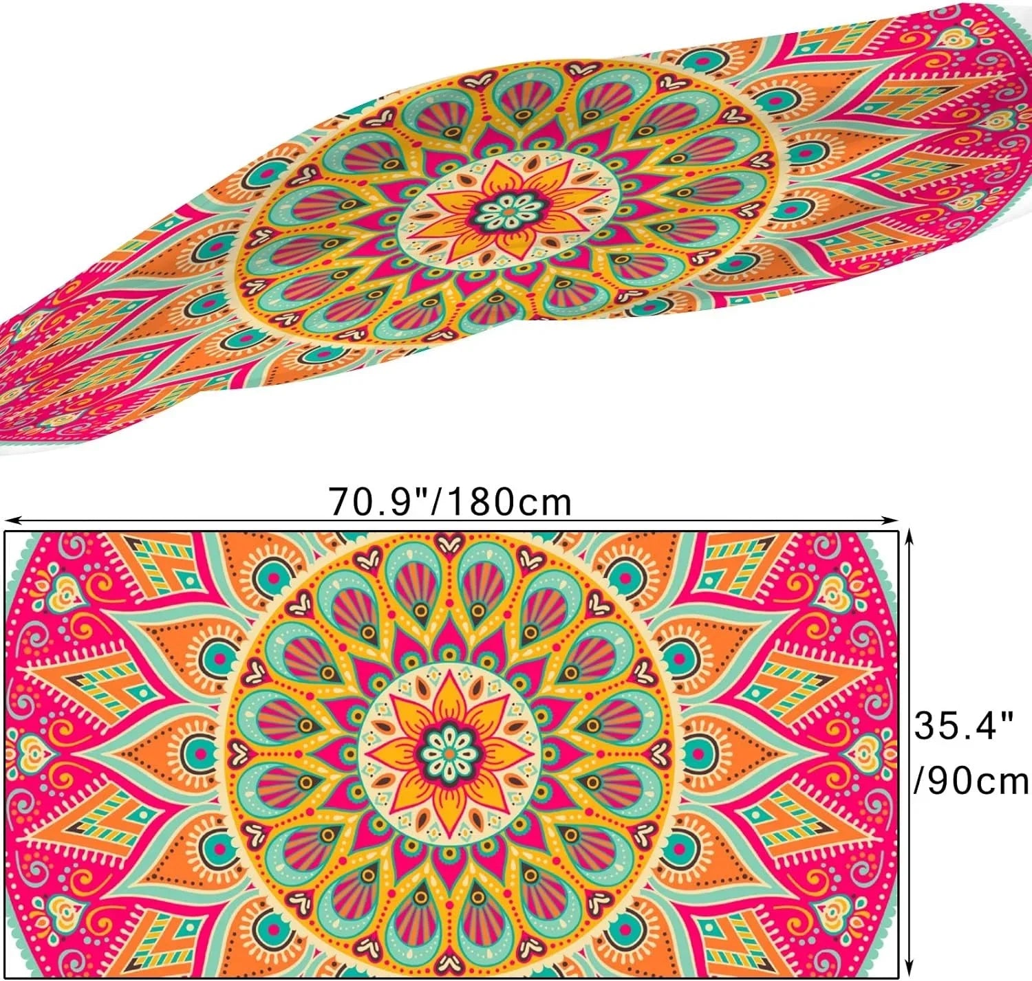 Scarves Floral Neck for Mandala Wrap Scarf Girls Long Hyjoy Shawl Silk Women Lightweight