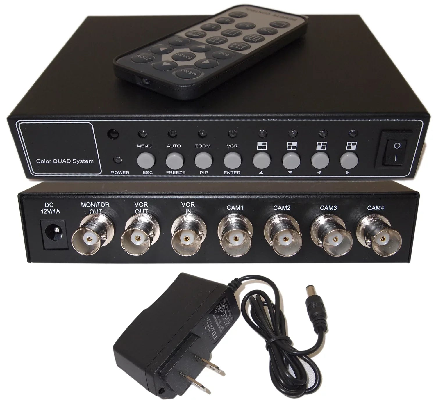 with 2000mA CCTV 4 adapter Splitter Color Port (4 Processor Security and Analog Camera / Real Control Channel Remote Time Camera) Quad Evertech