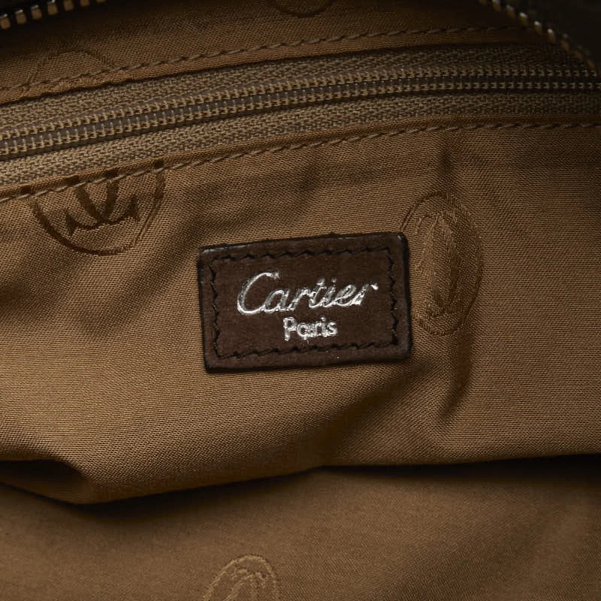Pre-Owned Cartier Ladies CARTIER Handbag Marcello (Good) Leather Suede Brown