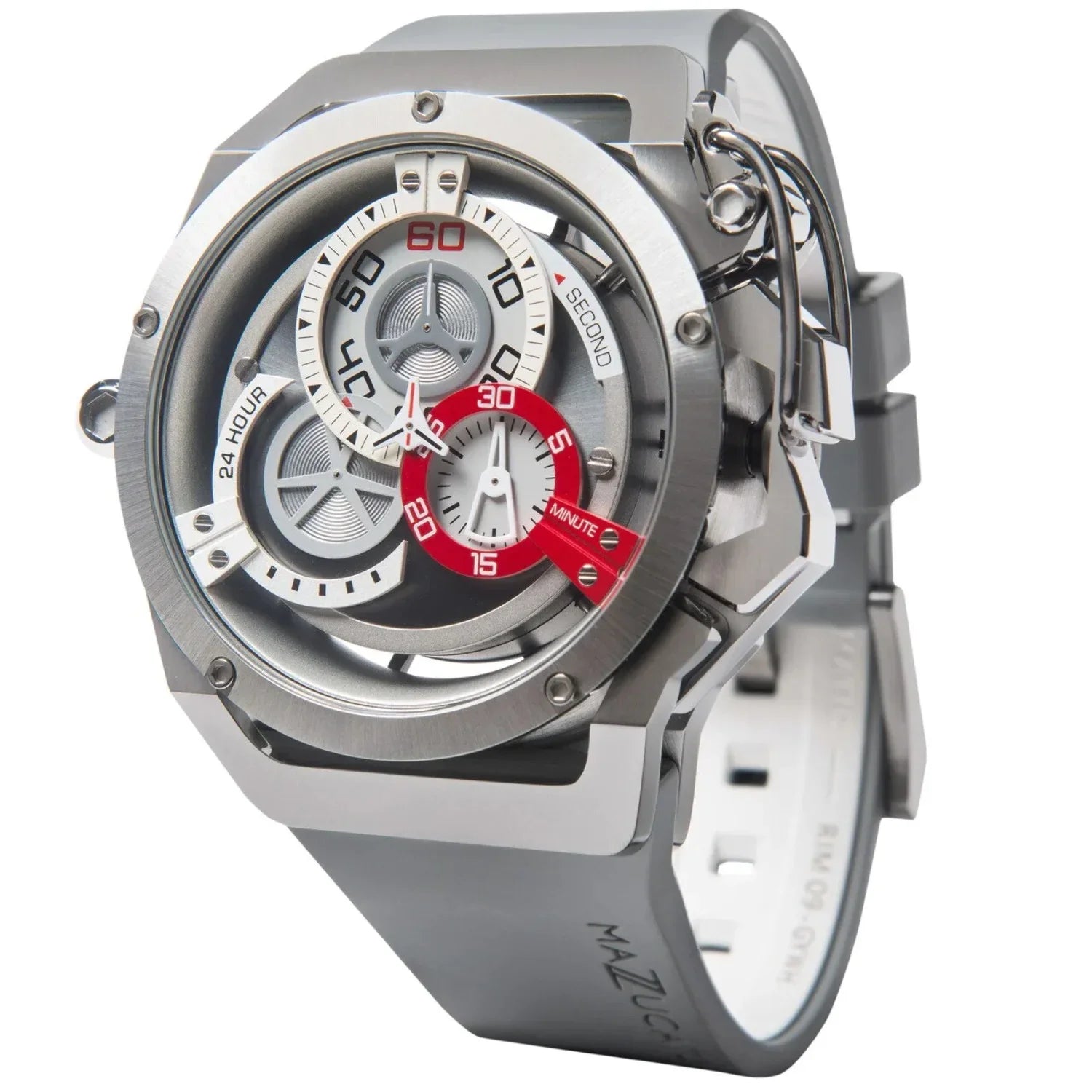 Reversible - Chronograph Sport Mazzucato Watch White Automatic Rim Color Twin for Dial Men Adult Multi