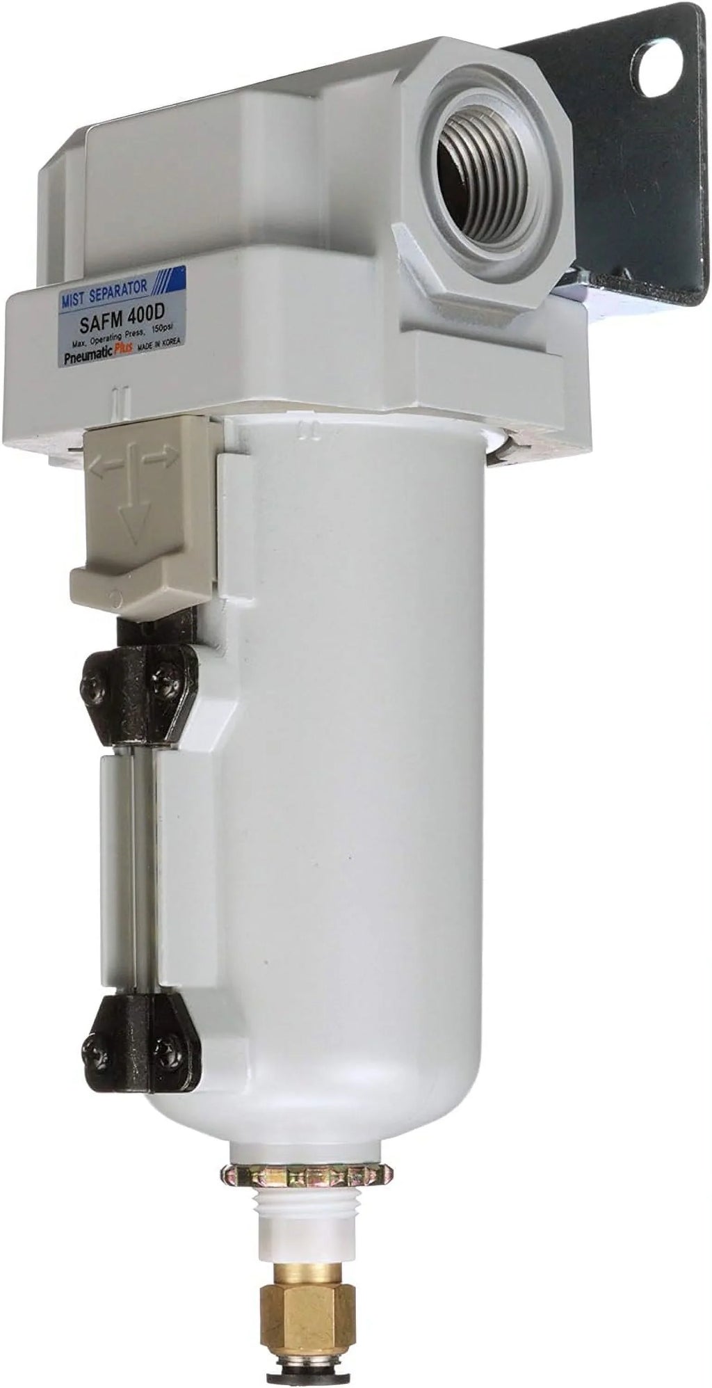 0.1 metal bracket - 1/2" auto bowl, drain, air compressed npt micron, filter, coalescing