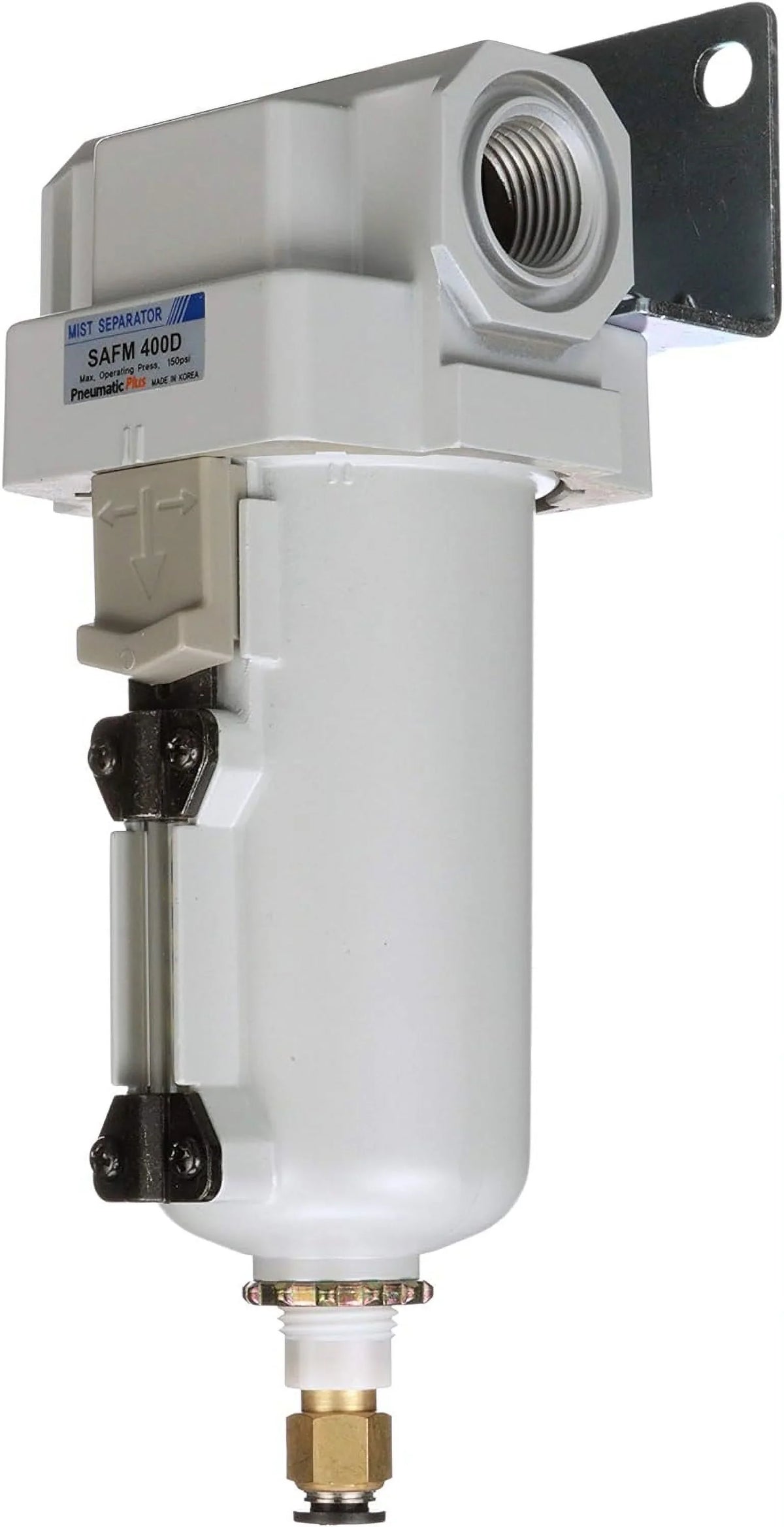 0.1 metal bracket - 1/2" auto bowl, drain, air compressed npt micron, filter, coalescing
