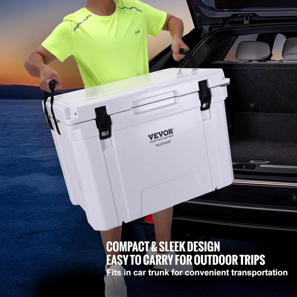 Cooler Keeps HAOFEI Travel, Chest Duty Hard Box Camping, Retention Lunch Ice to Handle, Ice with Insulated up Outdoor, Ice Rotomolded Cooler, 25/33/45/65 for Portable qt, 6 Days Heavy for