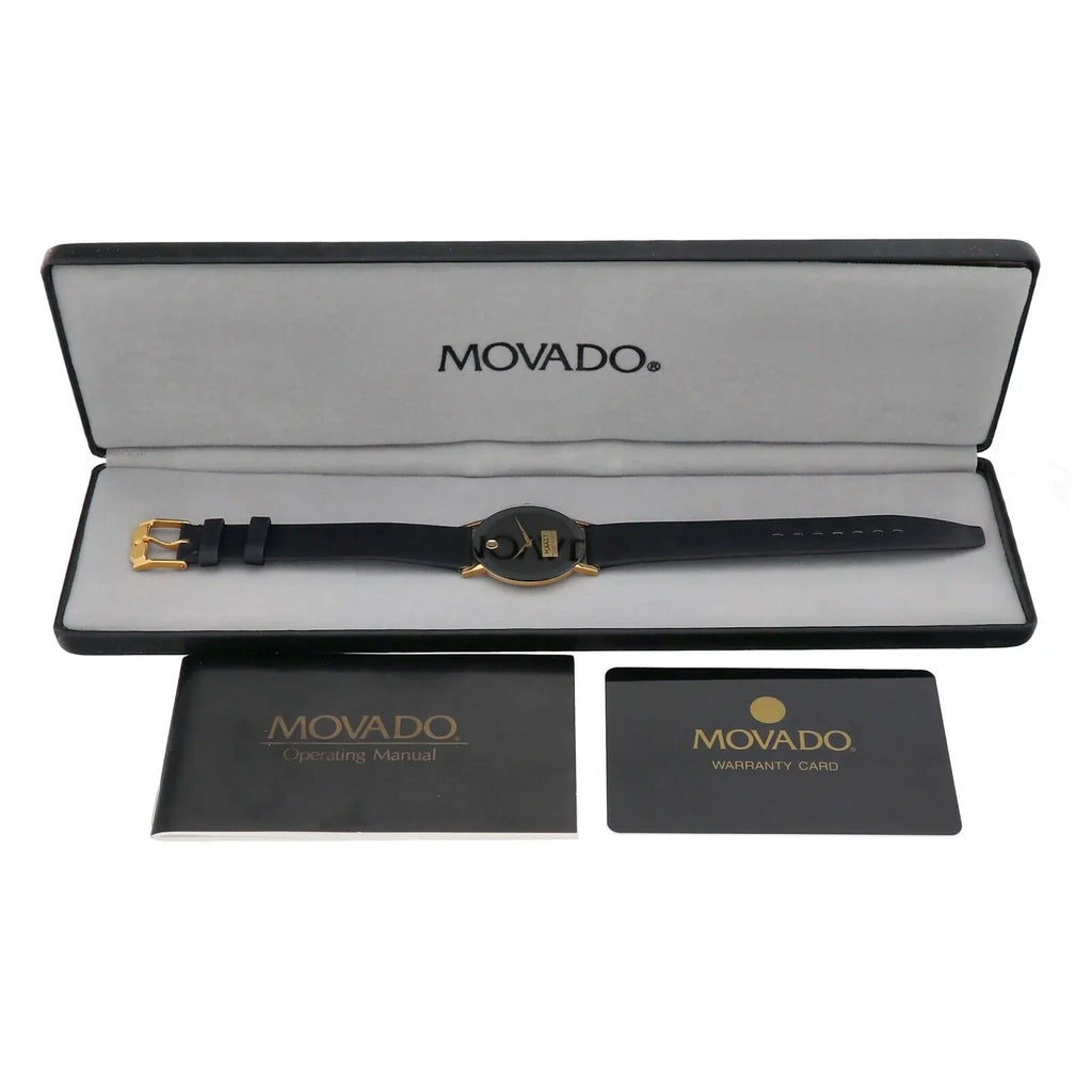 Watch Ultra-Thin Museum Movado 30mm 87.40.882L Hyatt Leather Wrist Quartz