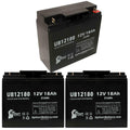 '- 14600003401 SLA) Replacement T4 UB12180 DATASCOPE AGM, Sealed Battery (12V, Universal 18000mAh, Acid 18Ah, Battery Lead Compatible - 3x Pack Terminal,