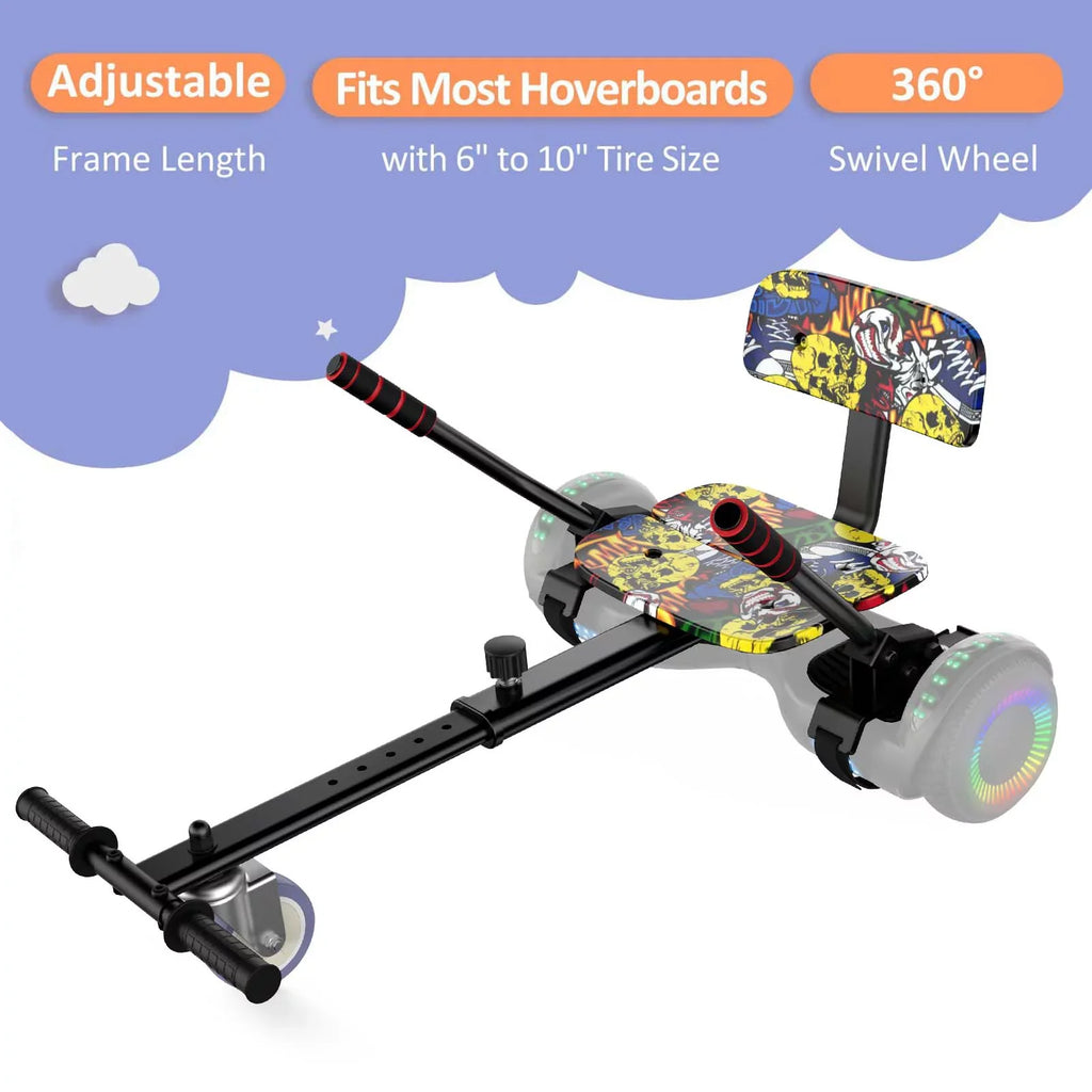 with Graffiti Seat Hoverboard Hoverboards Compatible 8"/ 6.5"/ Adjustable Accessories, Attachment, 10" for Hoverboards Kids,