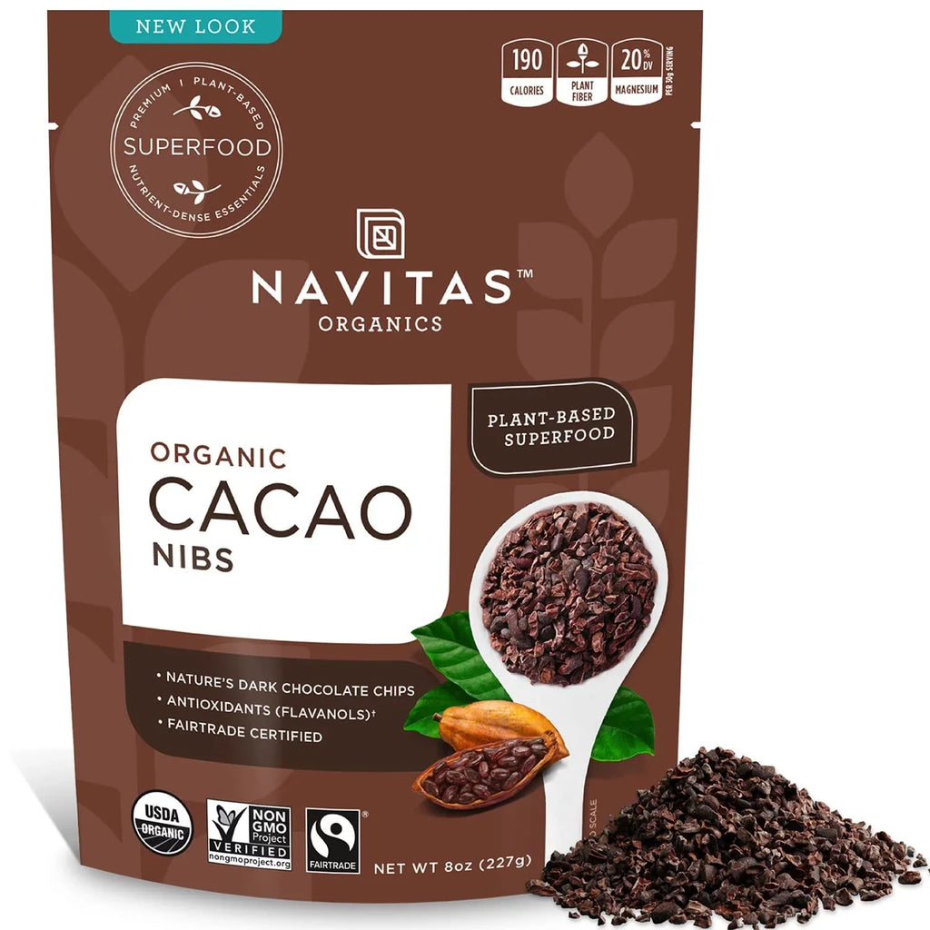 Trade, Navitas 8 Fair Organics Bag, Raw Organic, Non-GMO, Servings oz. Nibs, 76 Gluten-Free Cacao