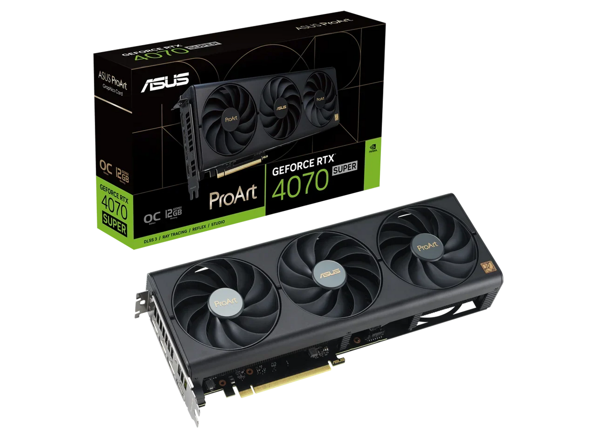 Card DLSS GDDR6X, Edition RTX 3, 12GB 1.4a) HDMI PROART-RTX4070S-O12G 2.1a, DisplayPort (PCIe SUPER ProArt 4.0, Graphics ASUS GeForce OC 4070