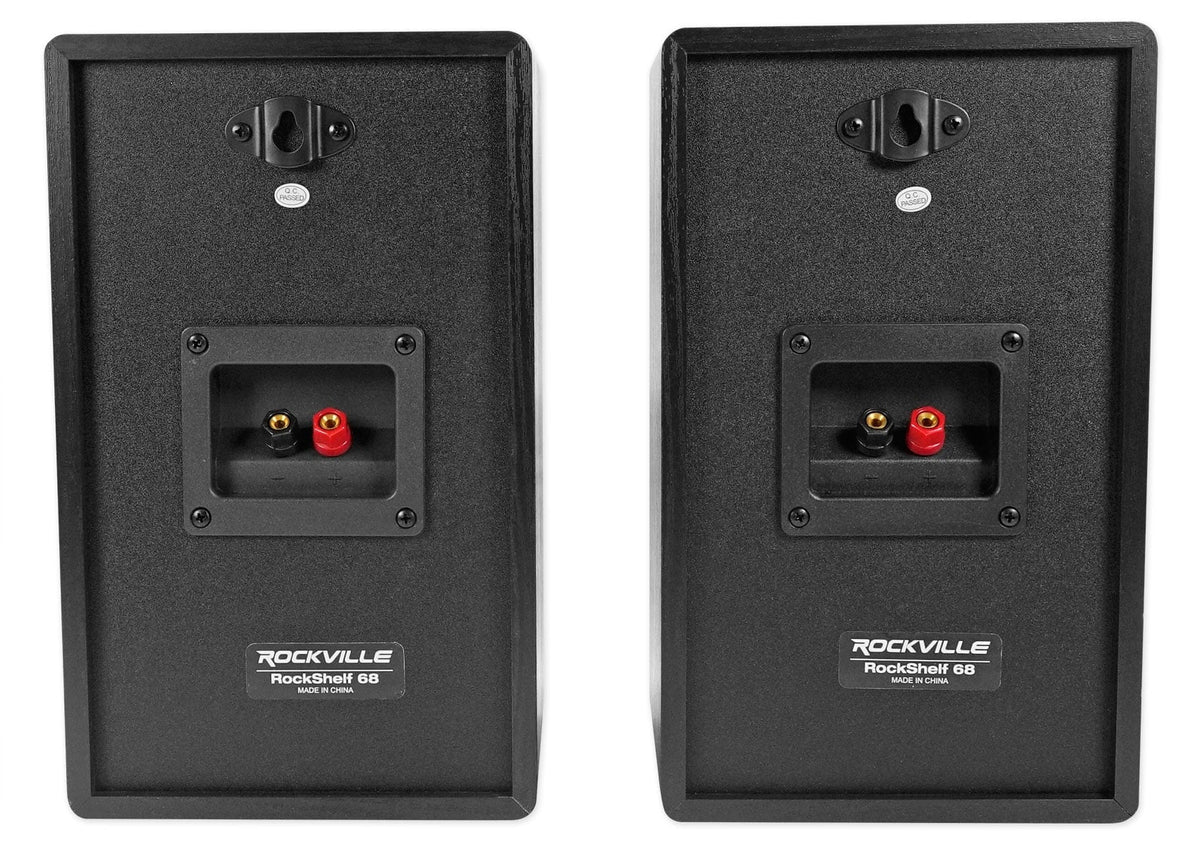 Bookshelf 150 Speakers+Stands Bluetooth+(4) Amplifier Rockville w/ BLUAMP 6.5"