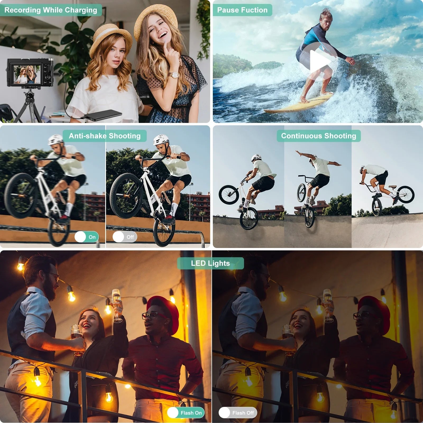 for Camera Zoom Camera 32GB Cameras Autofocus Vlogging 4K Card Digital Digital Video YouTube 16X with for Photography 48MP