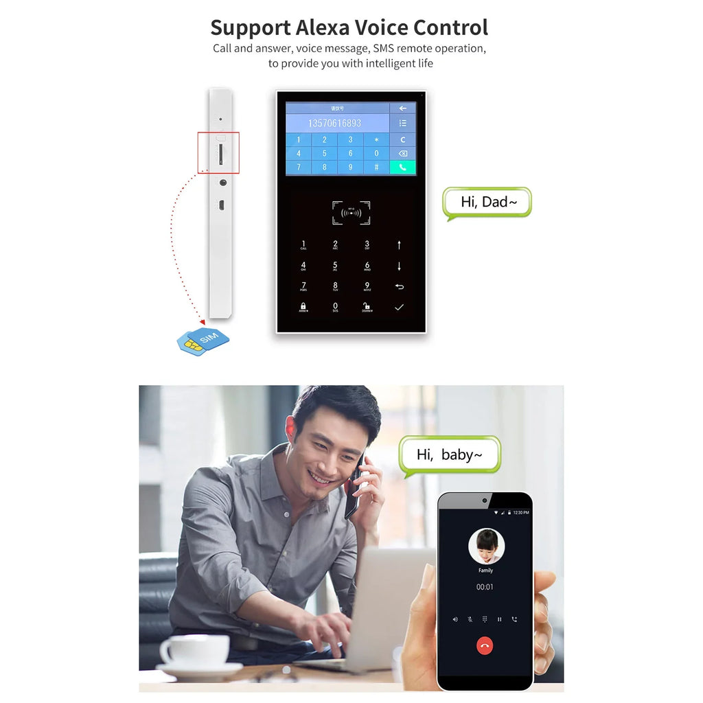 WIFI Touch All moobody DIY USB Smart Burglar System Life Wireless GSM Screen Smart Home APP