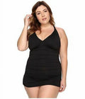 Halter Ralph 18W: Tummy-Control Size 18W/Black Lauren Swim dress, Lauren