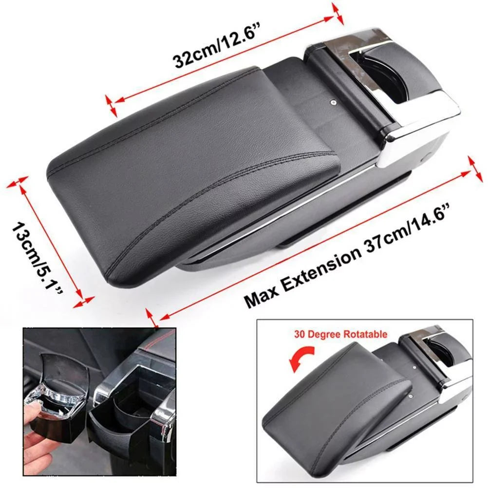 Nissan Case Box Tiida Central Rotatable Armrest Container Versa YIYIBYUS 2007-2011 Center Console Leather Black for Storage Car
