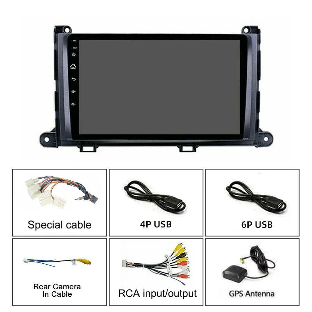CarPlay JMANCE Backup Auto 10 Android Camera Wireless Support Sienna Toyota for Andriod Apple Car 2011-2014 with Stereo