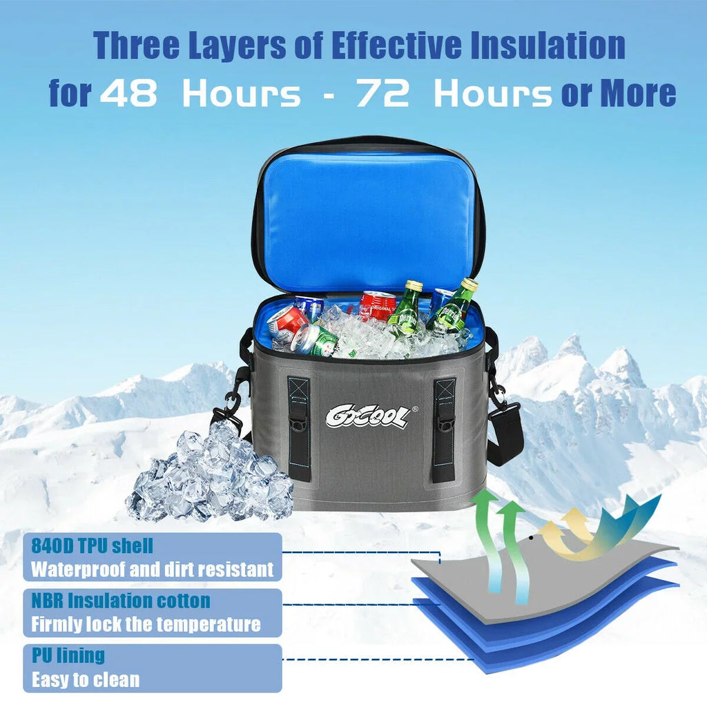 Bag Water-Resistant Leak-Proof For Gymax Insulated 30 Picnic Cans Portable Soft Cooler