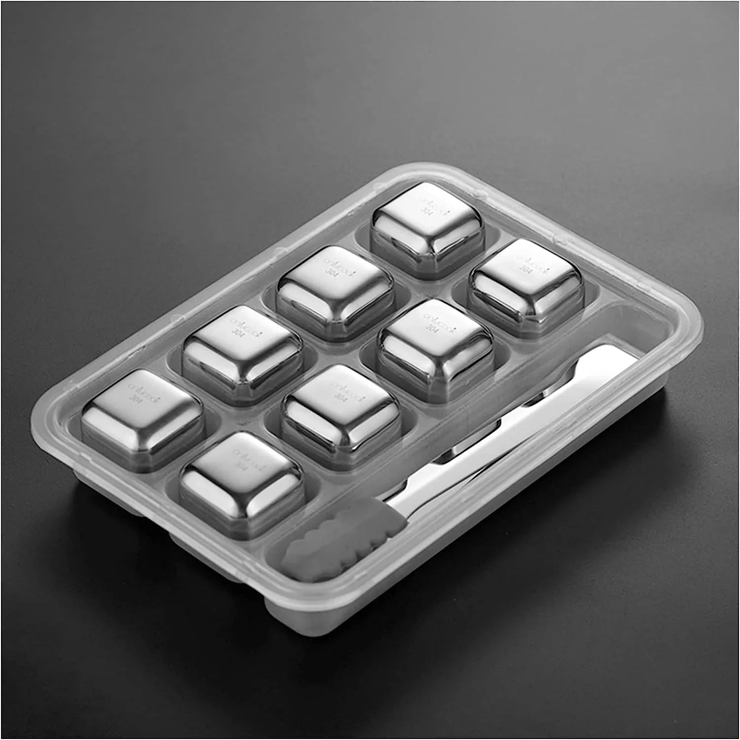Drinks for Box, Set Stainless Steel of Ice Chilling Whiskey Cubes No Wine Metal 8pcs 4/6/8 : Chiller Cubes Vodka, Dilution (Size Scotch, Rocks Ice Waterless Whiskey Rum Stones, with Ice Reusable for