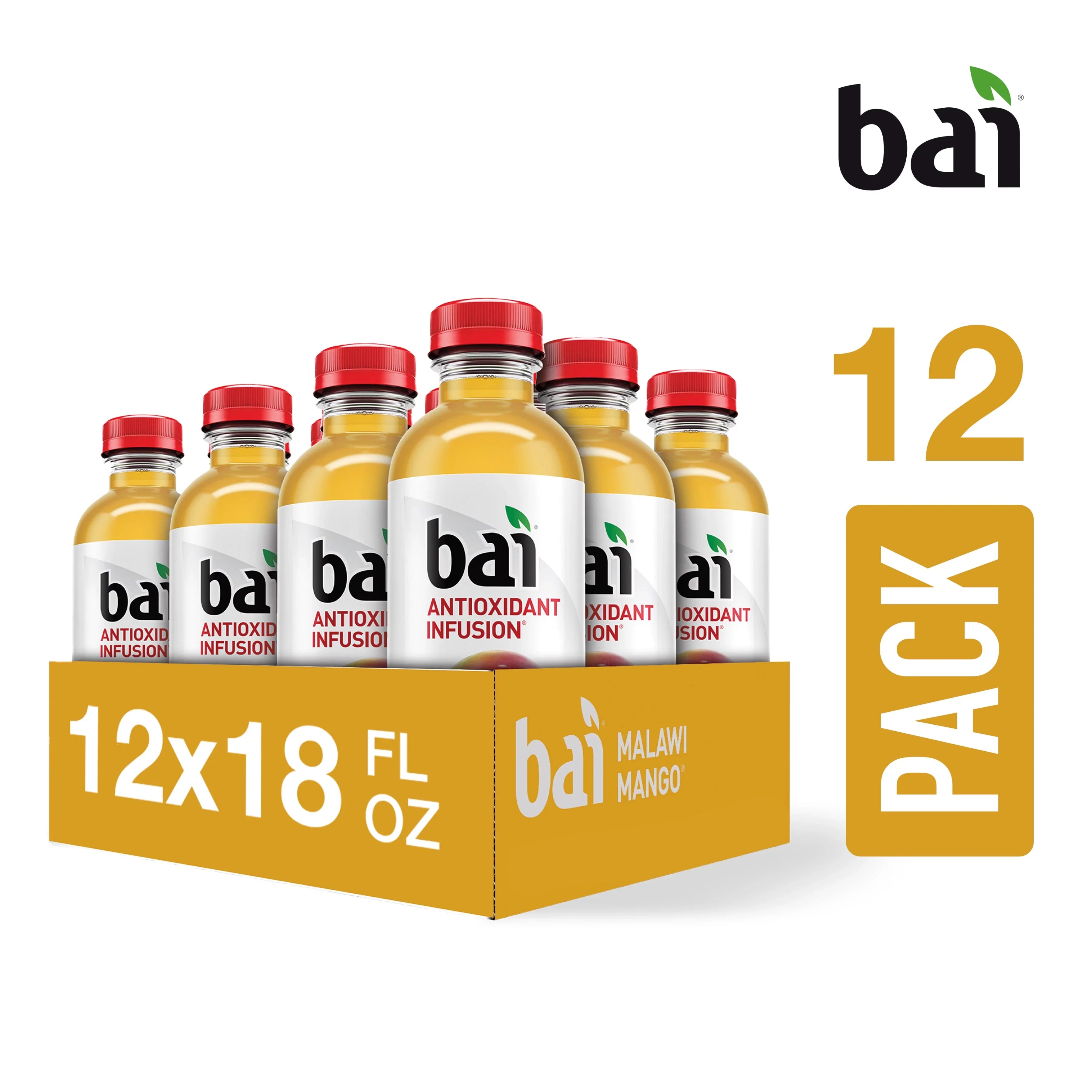 Antioxidant Malawi 12 Oz, Drink, Mango, Fl Gluten-Free, Bottles Pack Bai Infused 18