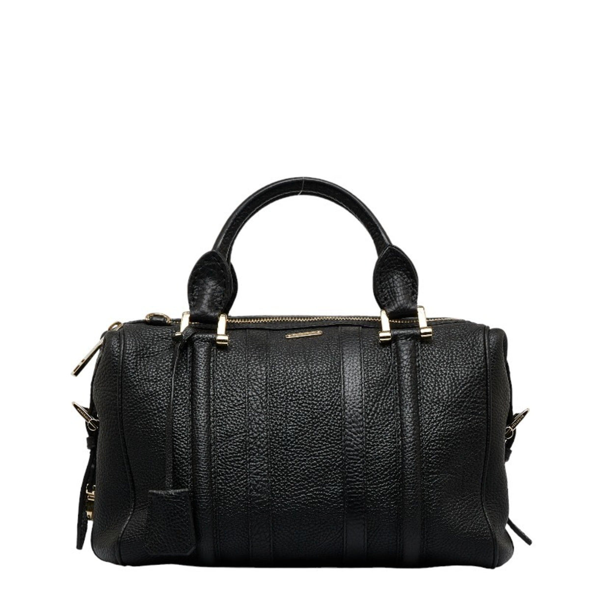 (Good) Burberry Women's Leather Calf Pre-Owned Bag BURBERRY Handbag Grain Side Belt Metal Shoulder Black