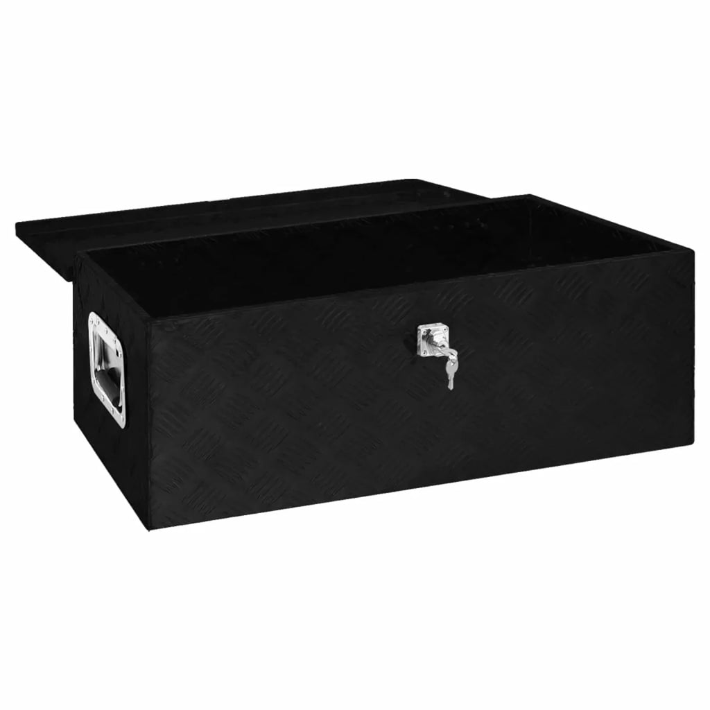 Tool W x for x Toolbox 15.4 11.8 Case Trip Vehicle, Box Inches Camping 31.5 Box Underbody Black Storage x (L Organizer Dcenta Aluminum Trailer H) Truck Lockable x Garage,
