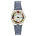 And With GlassOfVenice Blue Light Glass Millefiori Watch Murano Leather Band - Crystals