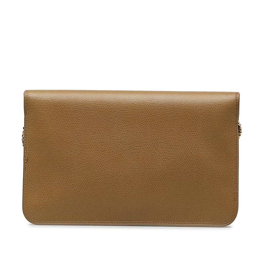 Brown Authenticated Pre-Owned Calf Crossbody Unisex Bag Leather (Good) Chain Crossbody Dior