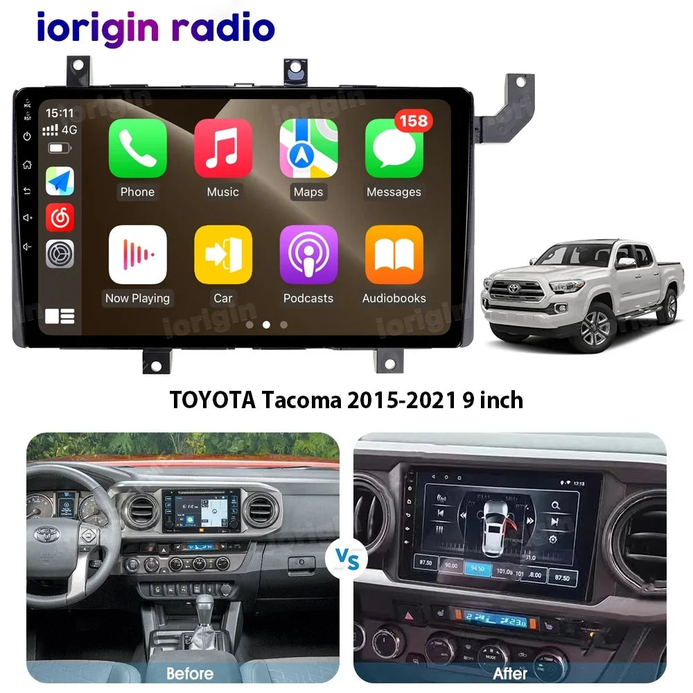 Camera with Head Backup Unit Tacoma Carplay GPS 2016-21 For 13 Toyota N300 4+32GB Android Bluetooth Radio