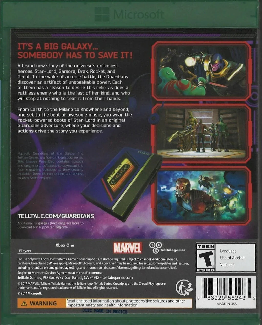Series Facto Guardians One of (Brand New Xbox Galaxy: the The Telltale Marvel''s