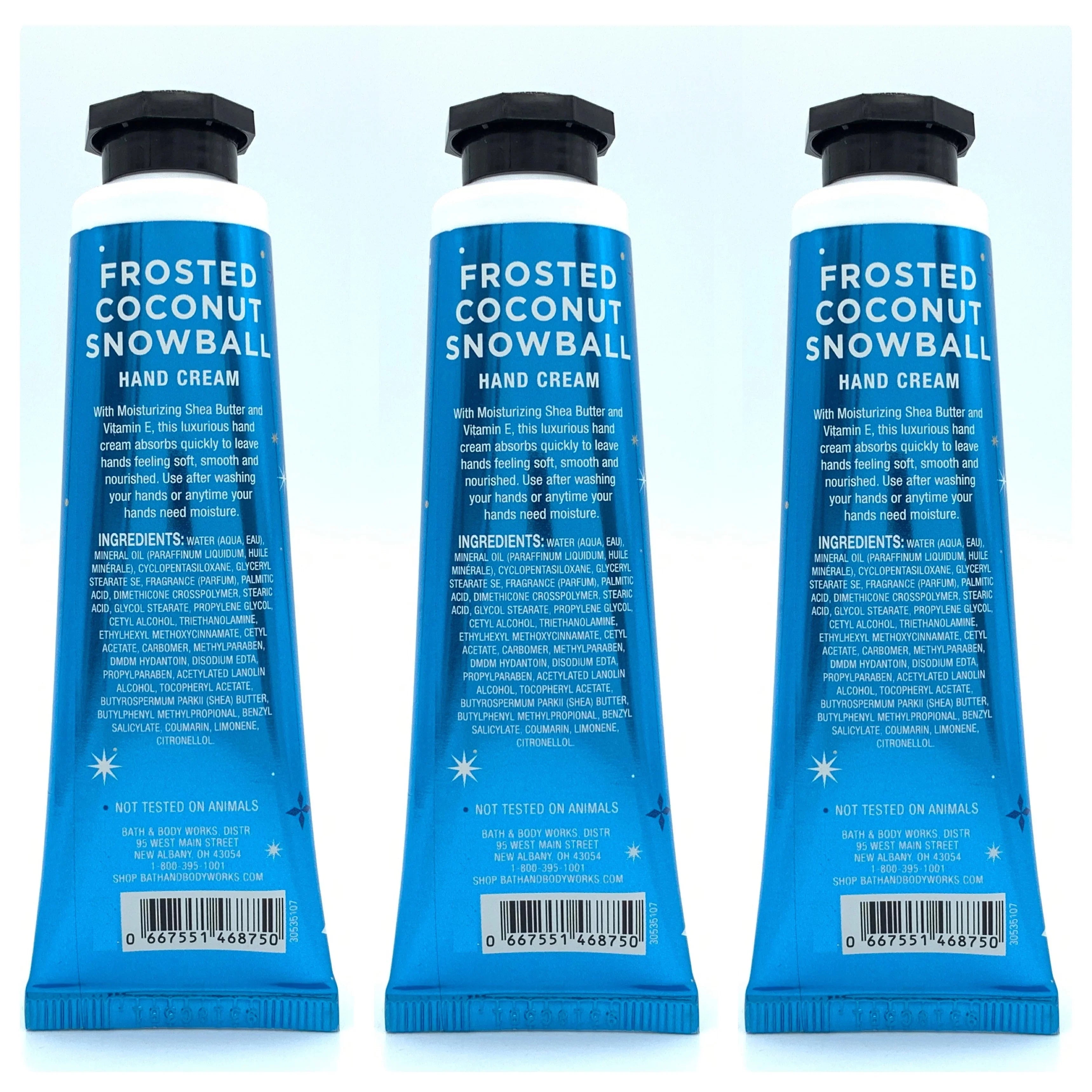 and Snowball Hand 3-Pack, Each Frosted Bath Coconut Cream Body Works 1oz