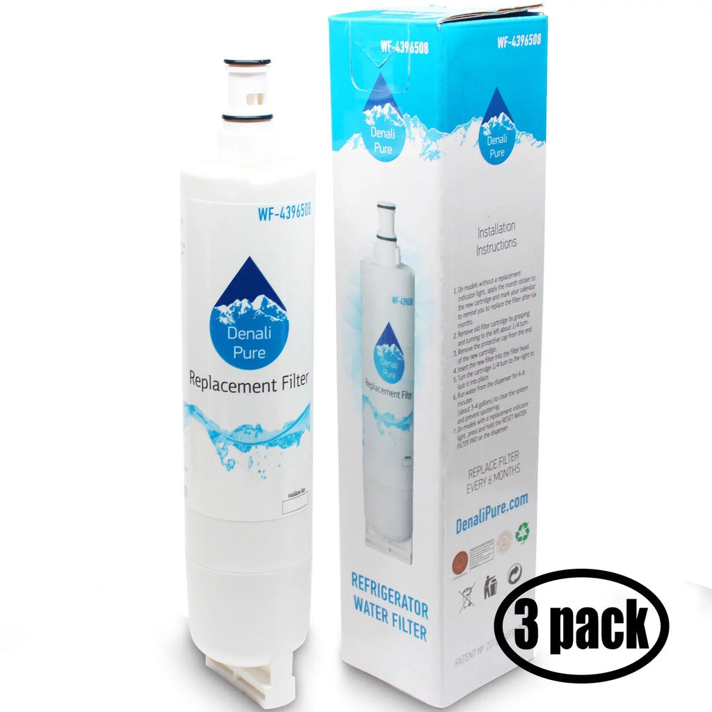 with GS6SHAXKQ01 Whirlpool Filter 4396510 3-Pack for Filter Whirlpool Fridge 4396508, Refrigerator - Replacement Compatible Water Cartridge Water