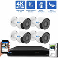 Hard Smart AI Outdoor Alert Detection, Playback, CCTV Drive Home 4 Security 3840TVL Face/Human/Vehicle System 4K GW Cameras, Microphone and & with Camera x Channel AI 8MP 1TB DVR 8MP 8 Security