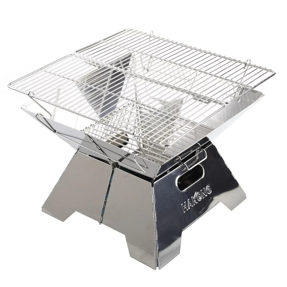 for Traveling Foldable BBQ Picnic Steel HAKONG Design Portable Grill and Stainless Perfect Barbecue