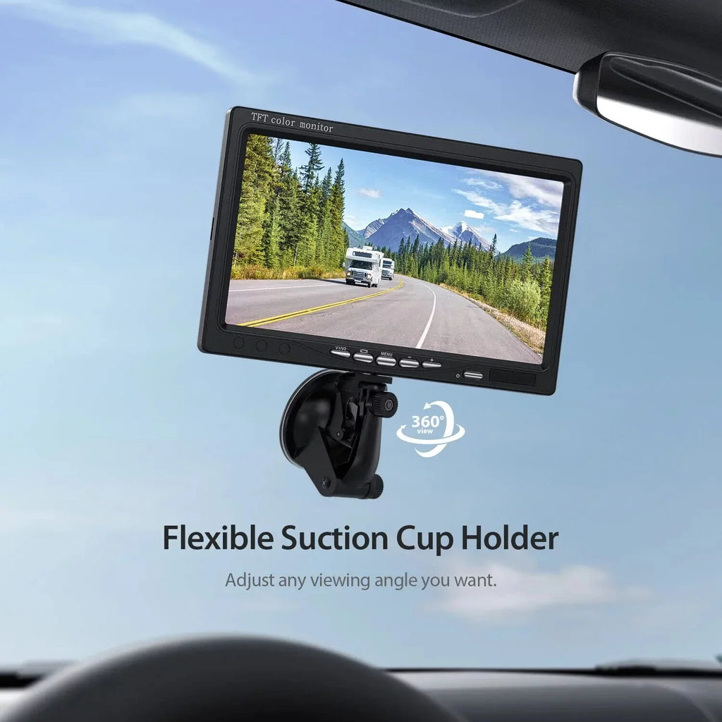 & eRapta DIY Truck Camera up Back Backup Waterproof Front Car 7'' Rear View Night Lines Camera AY7 Monitor or Grid for Vision 1080P IP69