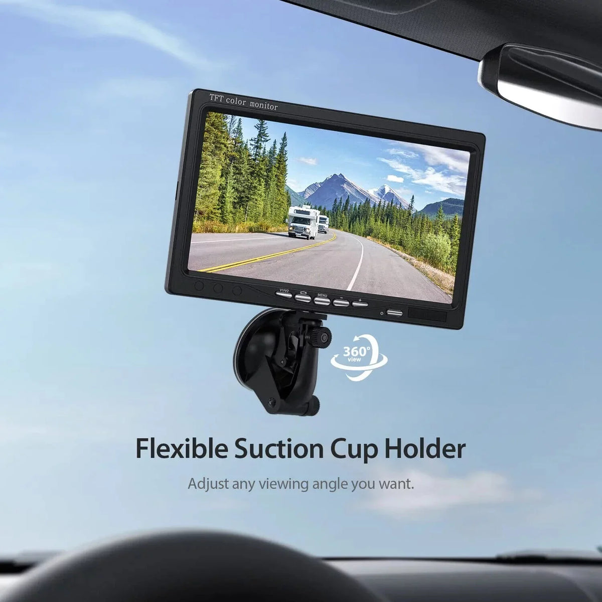 & eRapta DIY Truck Camera up Back Backup Waterproof Front Car 7'' Rear View Night Lines Camera AY7 Monitor or Grid for Vision 1080P IP69