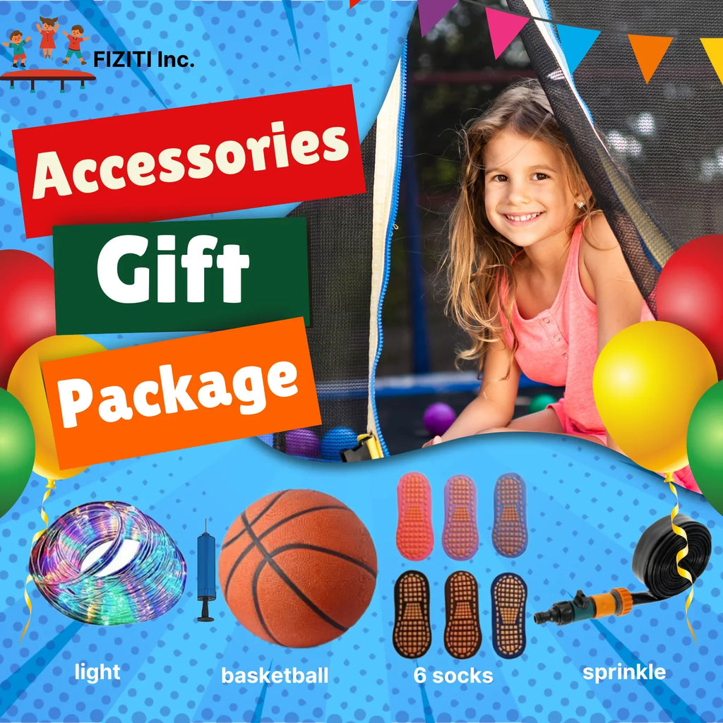 with Recreational Trampoline Trampoline for Kids for Kids,Pumpkin Outdoor Trampoline Hoop Basketball 12FT FIZITI with 990LBS Backyard 4-6 Enclosure Net,Sprinkler,Light,Socks,Ladder, Capacity