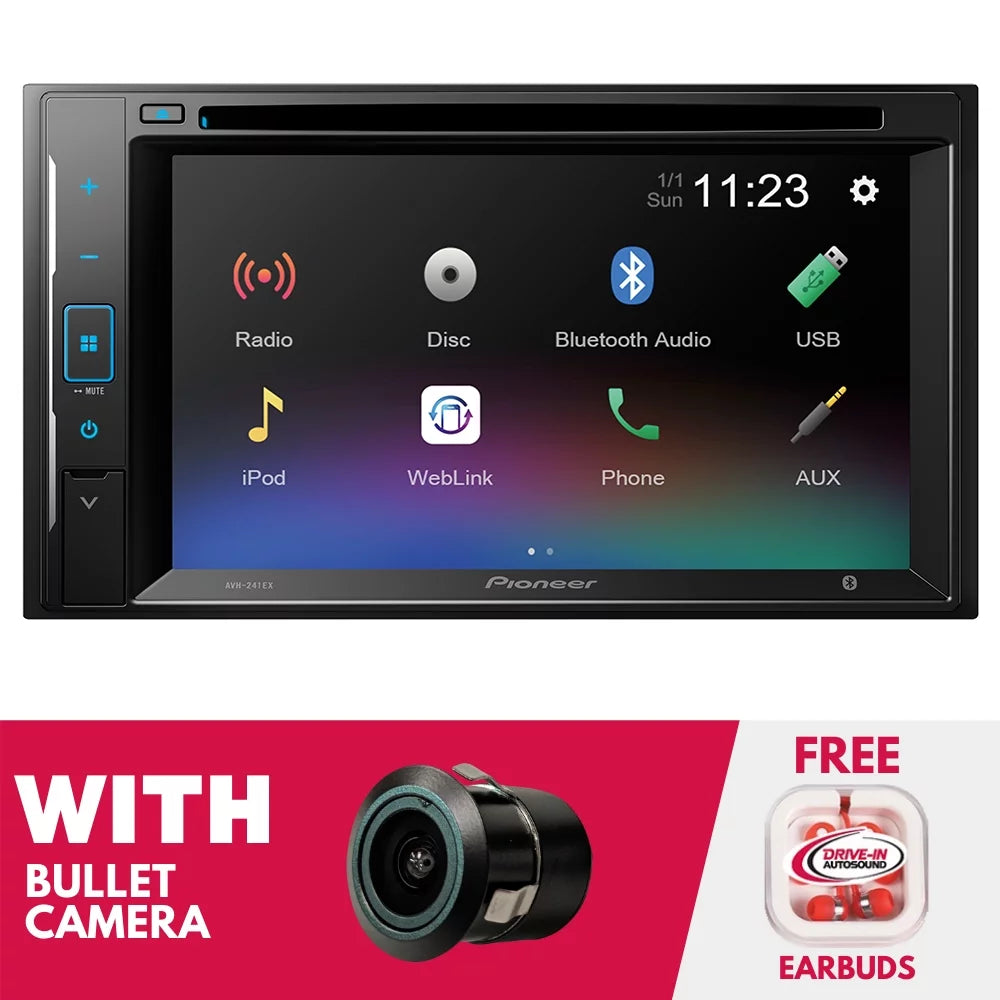 New Pioneer Media & Bullet Digital Backup DVD w/ 6.2 AVH-241EX Camera Receiver Inch