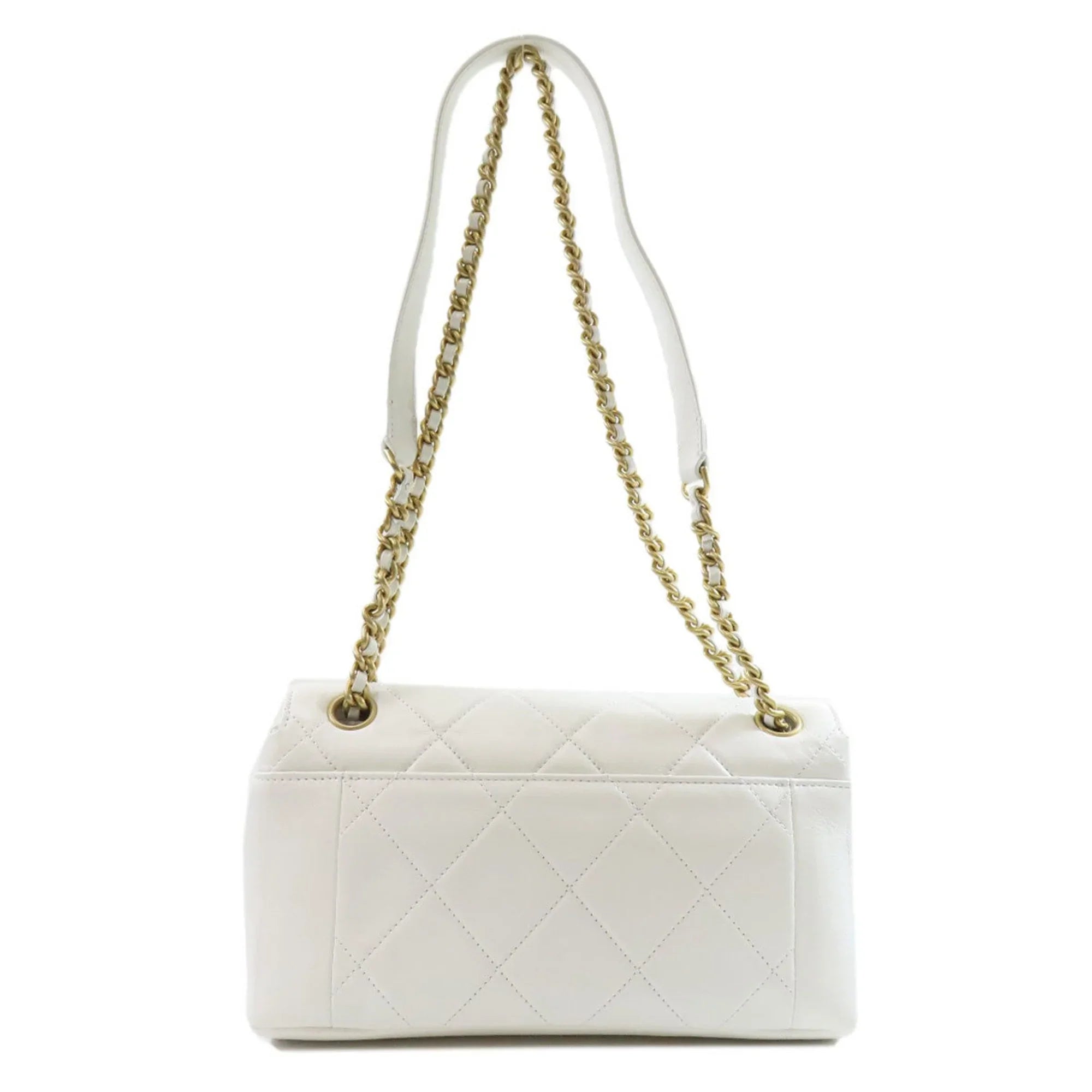 Lambskin CHANEL (Good) Shoulder Ladies Matelasse Bag Pre-Owned Chain Chanel