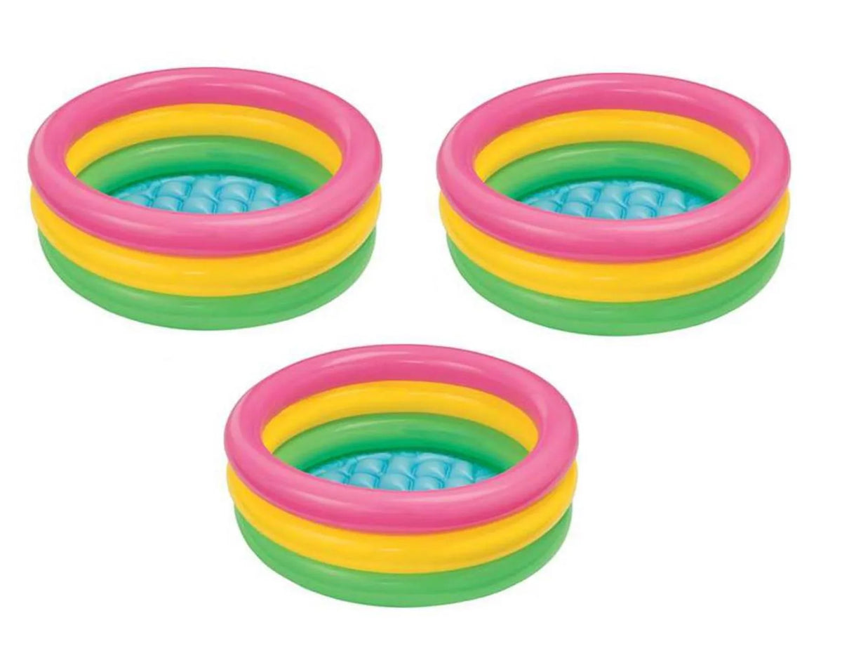 Colorful 3 Inflatable Pool, Sunset Baby Swimming Glow Multicolored Intex