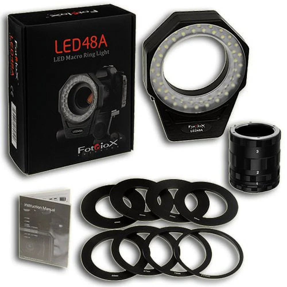 D2X, for D2Hs, Extension LED D800, D700, Nikon 48a D800E, D4, with D1X, Pro Extreme D1H, Kit D300, Macro Photography, D3, D1, Fotodiox Ring D2H, D3X, D40 D100, D300S, D2Xs, Macro D200, D3s, fits Light