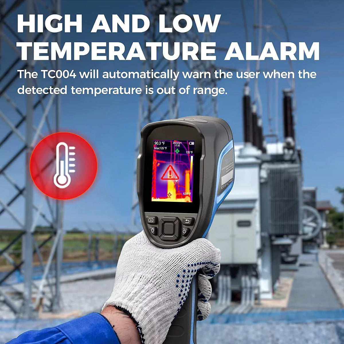 Thermal Handheld Camera 256 Infrared Battery Camera Life Thermal Imaging TC004 192 High x Camera, TOPDON IR Resolution 12-Hour