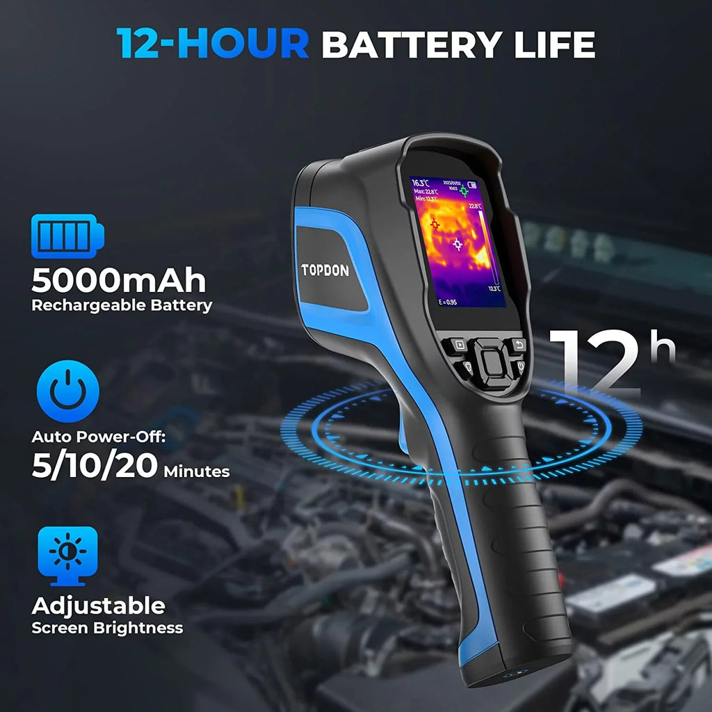 Thermal Handheld Camera 256 Infrared Battery Camera Life Thermal Imaging TC004 192 High x Camera, TOPDON IR Resolution 12-Hour
