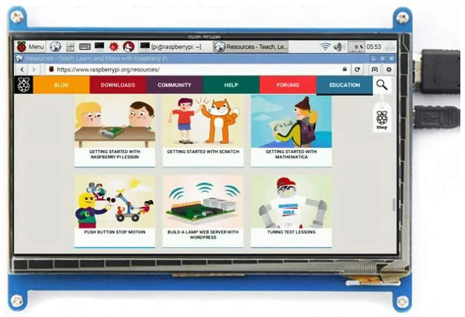 with 7 Treedix LCD Touch 1024x600 inch Capacitive 3B+/4B Display Module HDMI Raspberry Pi Screen Compatible Monitor