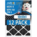Odor Filters Retention CLEAN Air Furnace Made AIR. Rating, FILTERS 5, 12 12x12x1 Pet MERV Filters WICKED 700, to USA Pack by 8 MPR AIRX of Filter FPR Comparable in -