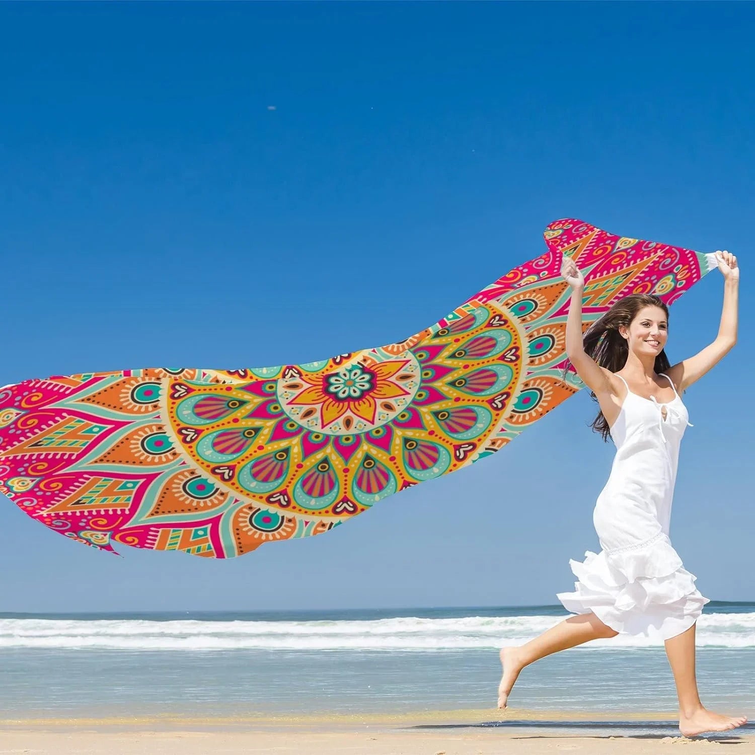 Scarves Floral Neck for Mandala Wrap Scarf Girls Long Hyjoy Shawl Silk Women Lightweight