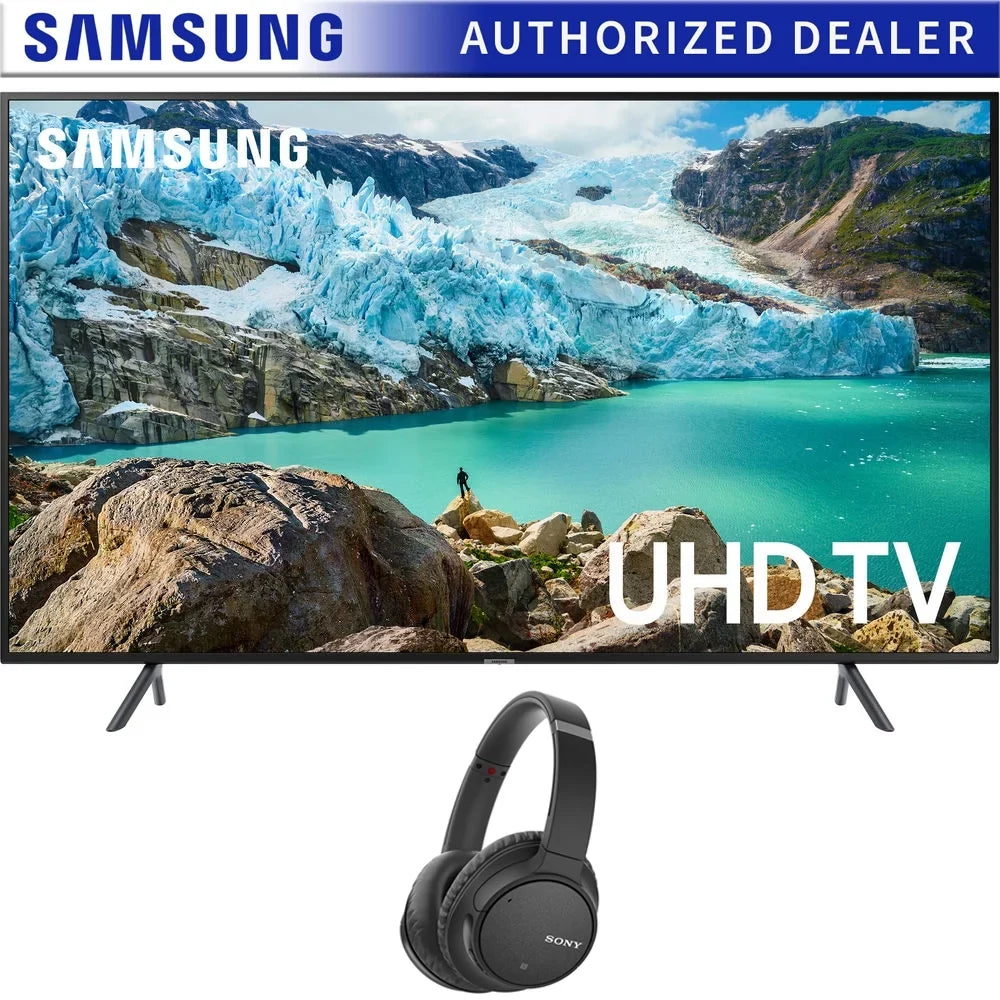 Canceling Black 50 2019 Smart with Noise Model TV Headphones Sony Bundle inch WH-CH700N UHD LED Wireless RU7100 4K Bluetooth Samsung