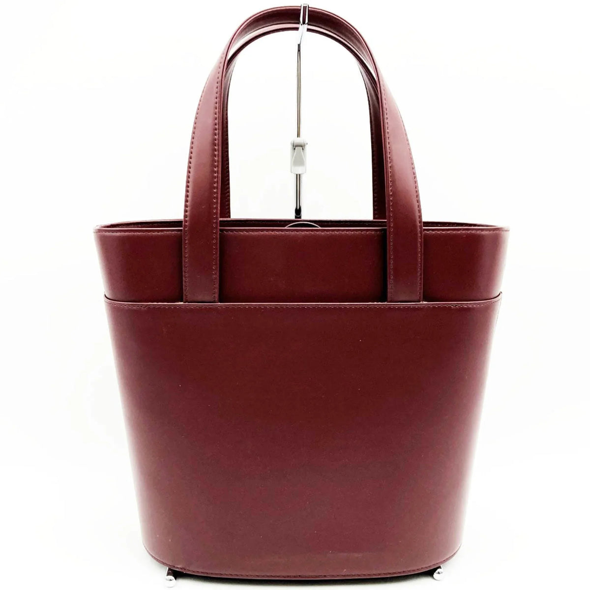Handbag Fashion USED Formal BURBERRY Ladies Leather Burberry Check (Good) Nova Bag Bordeaux Tote Red Pre-Owned