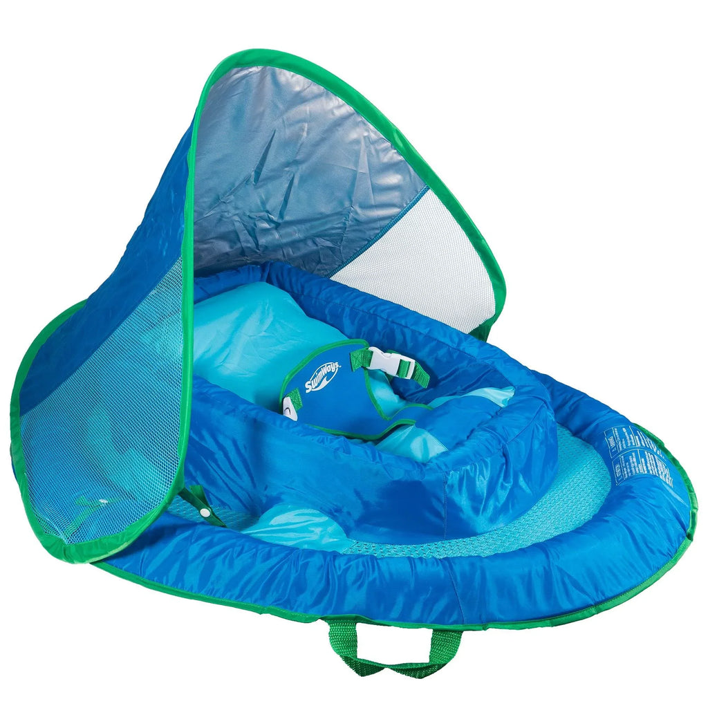 Infant Blue Baby Canopy, Pool Spring Inflatable Float SwimWays Swimming with