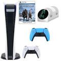 with Sony Extra Dualsense Digital Dual Dock Controller and Blue PlayStation Console Charging GOW 5