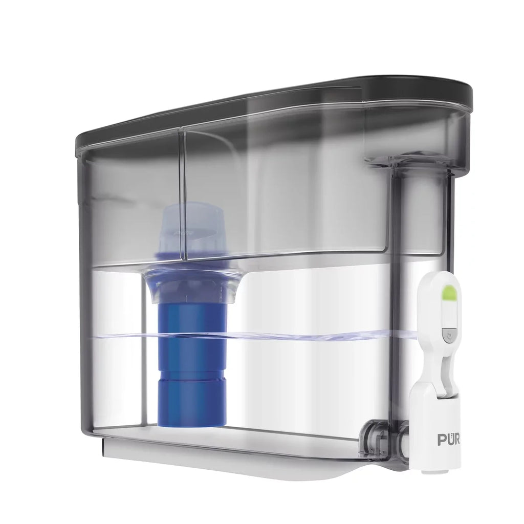 PUR x DS1810BA L 30-Cup 10.1" Smoke, 5.3", x Dispenser PLUS 15.3" H System, W Filter Water