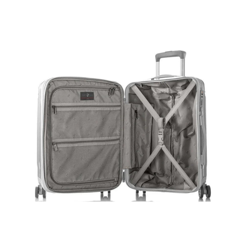 Expandable, Spinner System Combination Telescopic Heys Carry-On Luggage 21-Inch Lock, Handle TSA with Wheels Xtrak Silver Lightweight,
