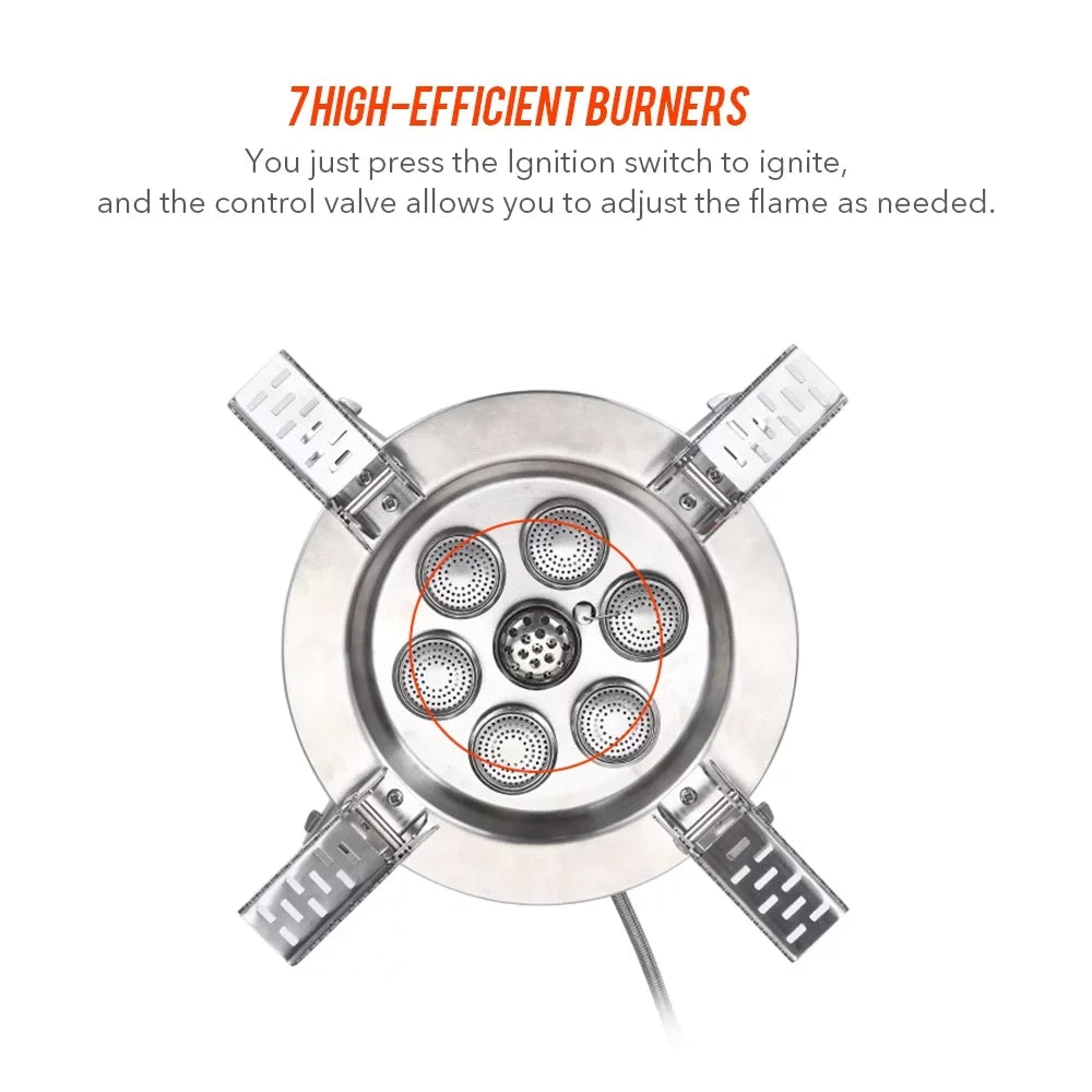 ammoon Gas Stove, High Fishing Hiking Ignition Traveling Camping Backpacking 18000W Piezo Windproof Stove, Stove,